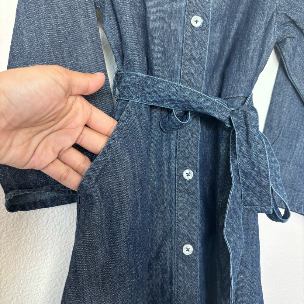 Denim button down long sleeve dress - Picture 4 of 7